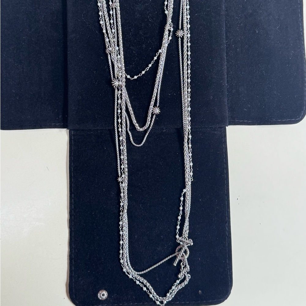 David Yurman Chic Silver Multi-Layer Necklace